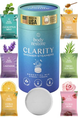 Body Restore Duschdampfer Aromatherapie 6er-Pack – Adventskalender Füllung, Adventskalender Frauen, kleine Geschenke, Kleinigkeiten für die Adventszeit, Beauty-Geschenke für Männer – Variety