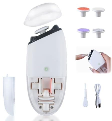 Elektrische Nagelfeile 5-in-1 Nagelschneider Nagelpolierer | Elektrische Nagelfeile mit 3 Geschwindigkeiten, USB C Wiederaufladbare Elektrischer Nageltrimmer für Erwachsene Kinder