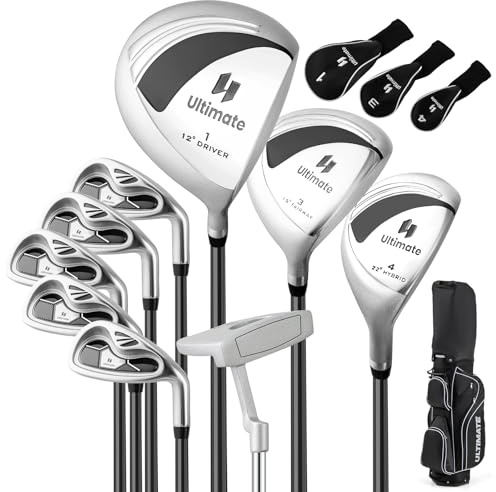 GYMAX komplettes Golfschläger Set für Damen, 9-teilig Golfset Damen Rechts mit 3 Holz (#1,3,4), 5 Eisen (#6,7,8,9,PW) & 1 Putter, Golfschlägersätze mit Standtasche & Regenschutz