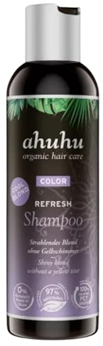 ahuhu COLOR REFRESH Shampoo Cool Blond (200ml) – Silbershampoo Anti Gelbstich für blondes & graues Haar, Feuchtigkeit & Haarpflege, vegan & silikonfrei