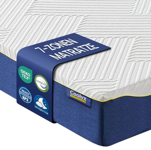 Coolux Sleep Matratze 120x200 Kaltschaum H3 18cm Höhe Öko-Tex Rollmatratze | 7-Zonen Orthopädische Schaumstoff 3-in-1 Ergonomische Kaltschaummatratze Hypoallergen Antibakteriell Bezug Abnehmbar Waschbar