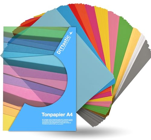 50x Tonpapier Papier bunt - 220 g/m² - Bastelpapier & Buntpapier - für Drucker & Basteln - Tonpapier & Tonkarton