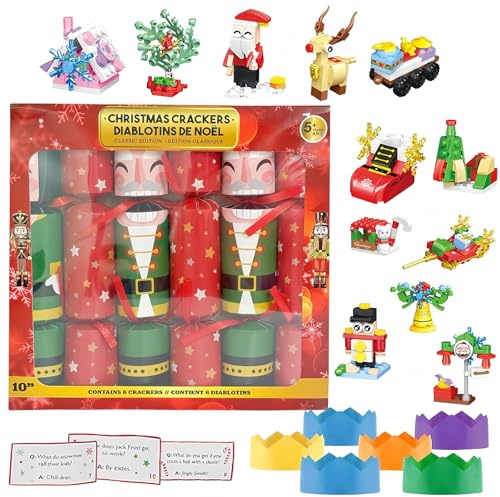 Knallbonbons für Weihnachten, 6 Stück, luxuriös, mit Geschenken und Partyhüten für Kinder