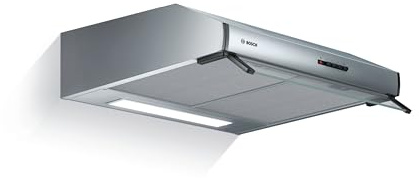 Bosch DUL63CC50 Serie 4 Unterbauhaube, 60 cm breit, Um- & Abluft, LED-Beleuchtung gleichmäßige Ausleuchtung, Drucktastenschalter, 3 Leistungsstufen, Metallfettfilter spülmaschinengeeignet, Edelstahl