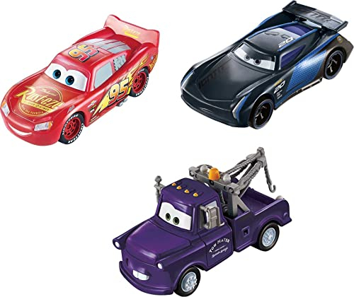 Mattel Disney Pixar Cars - Farbwechsel Fahrzeuge 3er-Pack mit Lightning McQueen, Hook und Bobby Swift, Geschenk für Kinder ab 3 Jahren GPB03