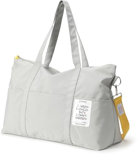 Dizdvizd Sporttasche für Damen, Reisetasche für Kurz Trips, Übernachtungstasche Handgepäcktasche, Wasserdichte Sporttaschen für Gym, Yoga und Sauna, Grau