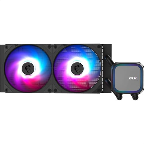 MSI MAG CORELIQUID A13 240 AIO CPU-Wasserskühler - Volle CPU-Abdeckung, verbessertes Wasserkanal-Design, CycloBlade 7, Split-Flow Radiator, Rifle-Lager