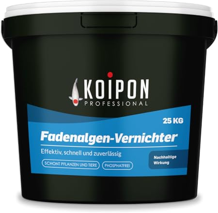 KOIPON Fadenalgen-Vernichter 25 kg, Phosphatfreie Algenbekämpfung, Fadenalgenvernichter gegen Algenwachstum und Fadenalgen im Gartenteich