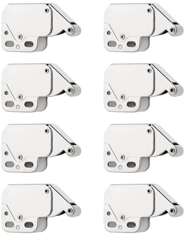 8 PCS Mini Federschnäpper, Möbelschnapper, Druckverschluss für Möbel, Türschnapper und Kleiderschränke, Inklusive Schrauben, für Küchenschränke, Garderobentüren und Fenster