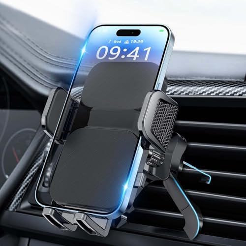 Brencco Handyhalterung Auto Lüftung 360° Drehbar Smartphone Halterung Auto mit Hakenclip und Beine Universale KFZ Handyhalterung für iPhone, Galaxy und Android Smartphone 4.0''-7.0'