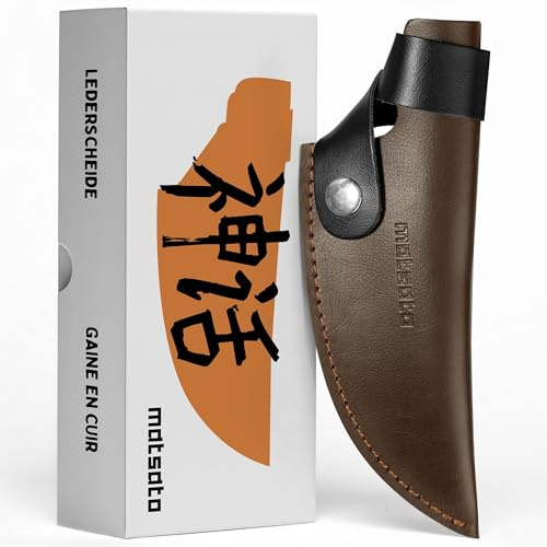Matsato Messerscheide Leder – Lederscheide Messer für Küchenmesser, Robuste Lederhülle Messer für 15,7 cm Klinge
