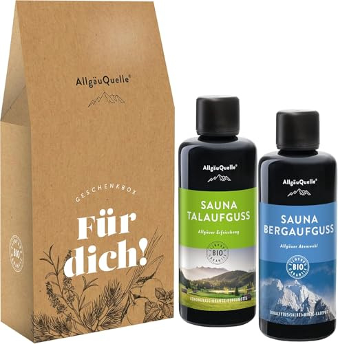 AllgäuQuelle® Saunaduft Aufguss mit [100% Bio Öle] verschiedene Düfte - Das Saunaöl Konzentrat für echte Sauna Fans (200 ml (2er Pack), Für Dich 2er)