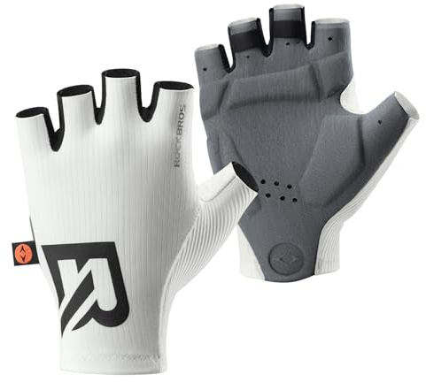 ROCKBROS Fahrradhandschuhe Fingerlos mit ergonomischer Vollpolsterung | Stoßdämpfende Radhandschuhe mit rutschfester Handfläche, atmungsaktiv für Herren & Damen, MTB, Rennrad und E-Bike