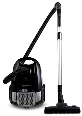 Amazon Basics Staubsauger mit Beutel, leistungsstark, für Hart- und Teppichböden, HEPA-Filter, mit Geschwindigkeitskontrolle, 700 W, 3.0 L, EU, Schwarz