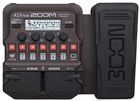 ZOOM A1X FOUR Multi-Effekt Expressionspedal für akustische Instrumente – Ideal für Gitarre, Saxophon, Violine, mit Looper, Drum-Maschine und über 90 Effekten