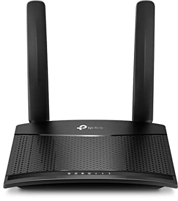 TP-Link TL-MR100 LTE Router, 4G Router unterstützt SIM Karten, 4G Cat4 bis zu 150 Mbit/s, WLAN 2.4GHz N300, 2X 100 Mbps Ports, Plug and Play, bis zu 32 Geräte, Kindersicherung, Gast-Netzwerk