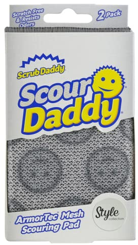 Scrub Daddy Scour Daddy, 2er-Pack | Scheuerschwamm, kratzfreie Scheuerschwämme/strapazierfähiges Scheuerschwamm zum Reinigen von Geschirr