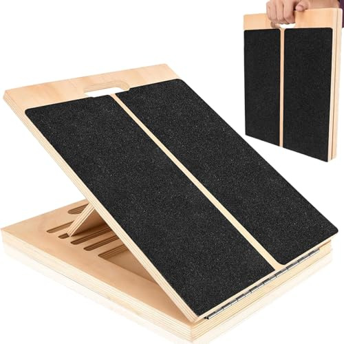 Cnwinu Schrägbrett, Verstellbar Balance Board Erwachsene, Rutschfestes Wadendehner Fußtrainer Heimtraining, Balanceboard für Stretching und Tiefe Kniebeugen (Nur Schrägbrett)