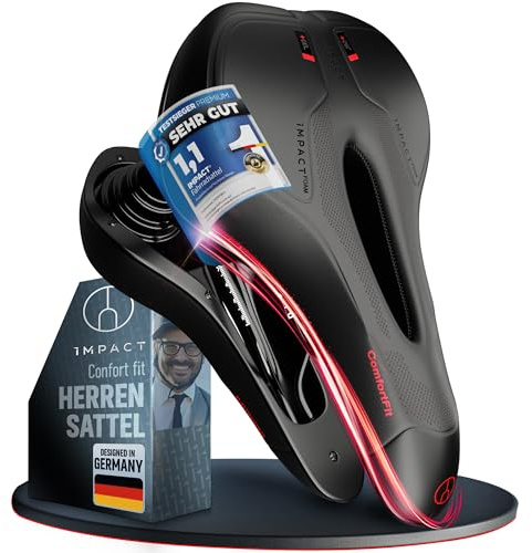 Impact® ComfortFit Fahrradsattel Herren Damen – Ergonomisch, Bequem & Schmerzfrei – Weicher Prostata- und Gel-Sattel für Mountainbike, MTB, City, Trekking & E-Bike