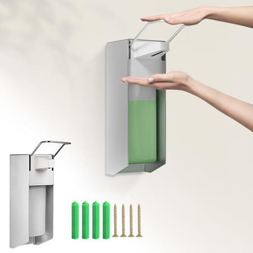 JNEYVIC Seifenspender Wandbefestigung Eurospender 500ml Seifenspender | Desinfektionsspender Wand Desinfektionsmittelspender Wandseifenspender Soap Dispenser Handseifenspender mit Ellbogendruck
