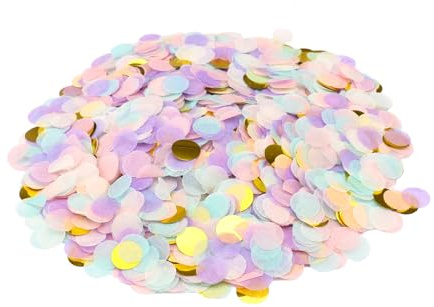 GoldRock 50g Konfetti Lila Gold, ca. 6000 Stück, Luftschlangen Grün, Tischdeko Hochzeit, Confetti Deko Rosegold, Glitzer Bunt Groß, Streudeko Geburtstag Pastell