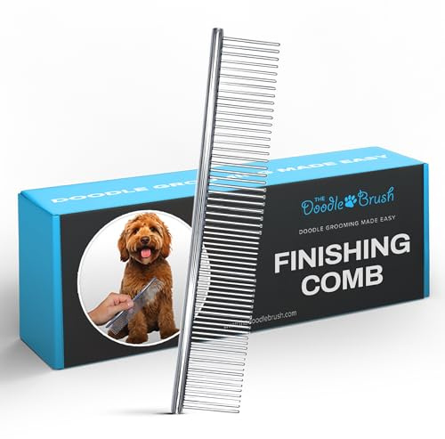 The Doodle Brush - Hundekamm, Haustier Kamm für Goldendoodles, Labradoodles & Hunde mit mittlerem & langem Haar, Hundekamm Pudel, Metallkamm, Metallkamm Hund Langhaa Peine Para Perros
