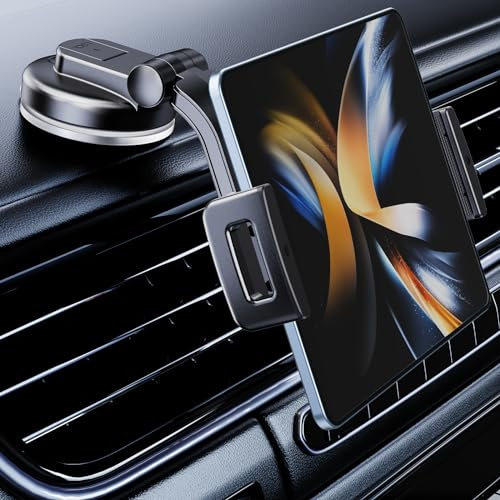 xuenair Z Fold Autohalterung, [360° drehbar & Fester Halt] Universal Tablet Halterung Auto Armaturenbrett für iPad mini Pro Air Z Fold 7 6 5 4 iPhone Samsung und mehr 4-12.9 Gerät