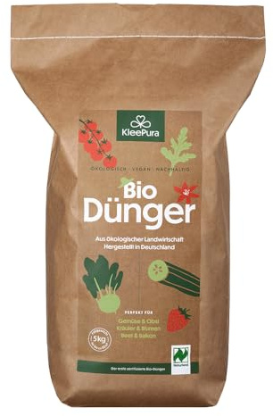 KleePura Bio Universaldünger. NATURLAND zertifiziert. Bio-Dünger für Gemüse, Kräuter, Blumen & Obst. Veganer Pflanzendünger aus Bio-Klee & Luzerne. 5 kg