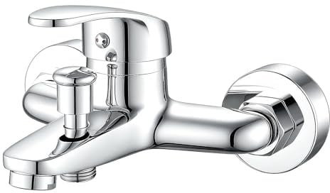 Coleniny Badewannenarmatur Aufputz | Wasserhahn Badewanne Wandmontage | Mischbatterie Badewanne Einhebelmischer Dusche aus Messing | Mischbatterie Armatur 1/2 Zoll Brauseabgang | Chrom