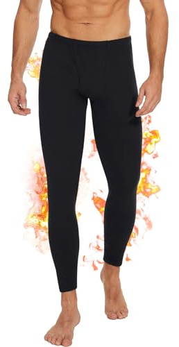 AMIYOYO Thermo Unterhose Lange Unterhosen Herren Thermohose Männer Fleece | Thermounterwäsche Herren Hochtailliert Funktionsunterwäsche Atmungsaktiv Warme Skiunterwäsche für Winter