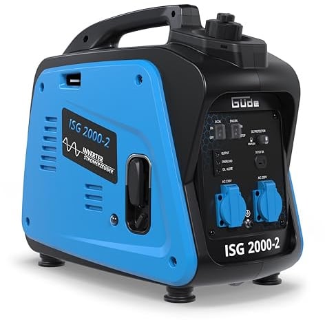 Güde Inverter Stromerzeuger ISG 2000-2 (4-Takt-OHV-Benzinmotor, 2,11/2,86 (kW/PS), max. 2000 W, 2x 230 V, Laufzeit bis 5,9 h, Tankinhalt 4,1 l, Überlastungsschutz, ECO-Funktion, Antivibrationsfüße)