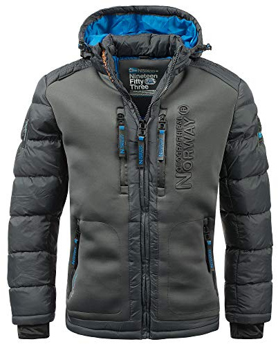 Geographical Norway Herren Winterjacke Beachwood Darkgrey - 6XL