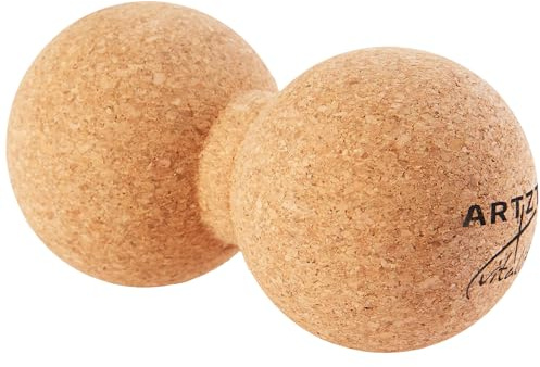 ARTZT vitality Kork Ball Duo beige | Nachhaltiger Massageball | 16 x 8 cm | Doppel Faszienball aus echtem Kork | Made in Portugal | Kork Faszienball für Faszientraining zu Hause