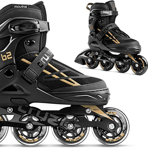 Movino Inline Skates Cruzer B2 Verstellbare Rollschuhe Damen Mädchen Jungen Inliner für Erwachsene mit großen Rädern 76 mm
