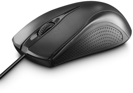 Hama Computermaus mit Kabel (Maus mit 3 Tasten für PC, Laptop oder Notebook, geeignet für Rechts- und Linkshänder, 1000 DPI, Betriebssysteme: Windows 11/10/8/7/Vista/XP, MAC OS 10.10 oder höher)