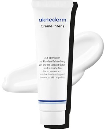 aknederm Creme intens 30g - Anti Pickel Creme mit Zink - punktuelle Nacht-Intensiv-Pflege bei akuten stark ausgeprägten Hautunreinheiten - mattierende Zink Creme gegen Pickel - ohne Parfüm - vegan
