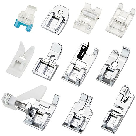 JTDEAL 11Pcs Nähfuß Multifunktions Nähfuß Set für Brother, Janome, Singer, Toyota, Elna, AEG Nähmaschinen