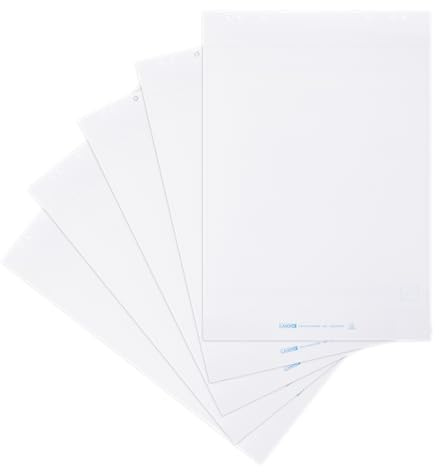 Landré Flipchart-Papier recycling, blanko, mit 20 Blatt je Block, 6 fach Lochung, 5 Stück