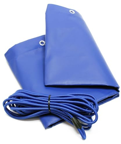 Wiltec Anhängerplane Flachplane inkl. Planenseil 257,5 x 134,5 x 5 cm, wasserfeste und Winddichte Schutzplane, Abdeckplane aus PVC