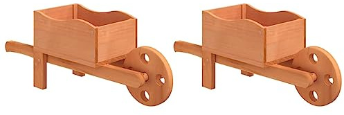 vidaXL Pflanzgefäße Schubkarre-Design 2 STK. 47x15x19 cm Massivholz