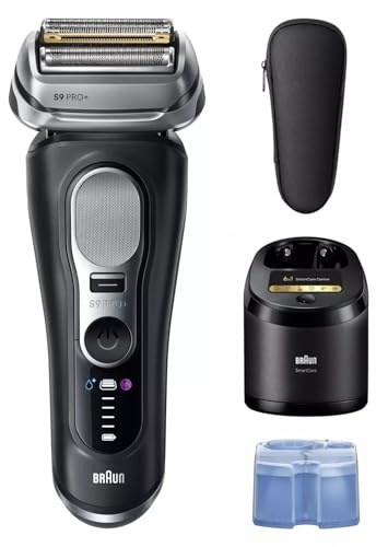 Braun Series 9 PRO+ Elektrorasierer Herren, 5+1 Ultradünne Präzisionsklingen, Pro-SensoAdapt, Rasierapparat mit 60 Min. Akku, 6-in-1 SmartCare Center, Nass- und Trockenrasierer – 9660cc, Schwarz