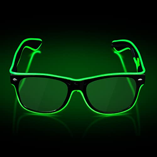 flintronic LED Leuchtende Brille, Wire Neon Rave Brille,Flashing LED Sonnenbrille Kostüme für Cosplay, Bar, Club, Partybrille, Geschenk, Party Gadgets, EDM, Halloween
