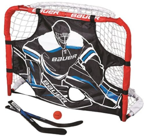 Bauer Knie Hockey Pro Tor 30.5 + Schläger Ball und Shooter