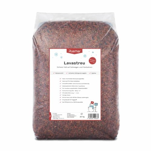 Lavastreu 15 kg Sack Umweltfreundlich Streugranulat als Streusalz Ersatz Salzfrei 1-5 mm Körnung