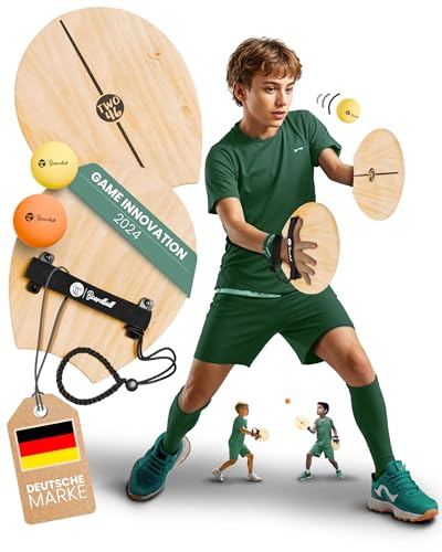 two46 Boardball | Klettballspiel war gestern - Das Neue Outdoor Spiel für Kinder & Erwachsene | Erfunden in DE - Alternative zu Badminton & Tennis | spannendes Strand- & Garten Spiel