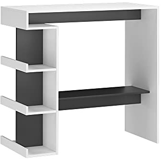 Vicco Bartisch Dana, Weiß, 108 x 50 cm, mit offenen Ablagen zur Nutzung als Stehtisch