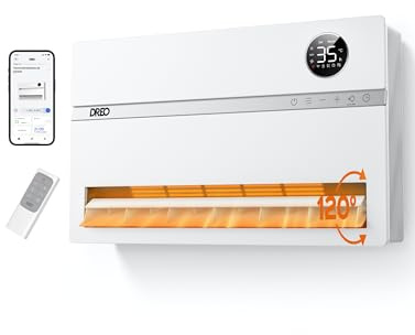 Dreo Smart Heizung Elektrisch, 2000W Elektroheizung Wandkonvektor mit Fernbedienung & App, 120° Oszillation, 5 Modus 3 Geschwindigkeit, 24H Timer, PTC Keramik Heizlüfter Energiesparend mit Thermostat