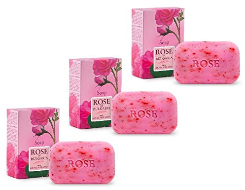Biofresh Rose of Bulgaria Rosenseife mit natürlichem Rosenwasser, 100 g x 3