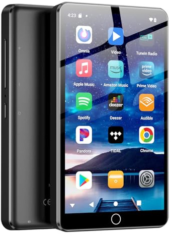Fanvace 16GB Reproductor MP3 Con WiFi Bluetooth, Pantalla IPS táctil 4.02 | Reproductor de música para niños, Reproductor MP4 Android 13 con Spotify, Audible, Deezer, Externo hasta 1TB, Black