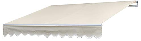 Mendler Alu-Markise HWC-E49, Gelenkarmmarkise Sonnenschutz 2,5x2m - Polyester Creme
